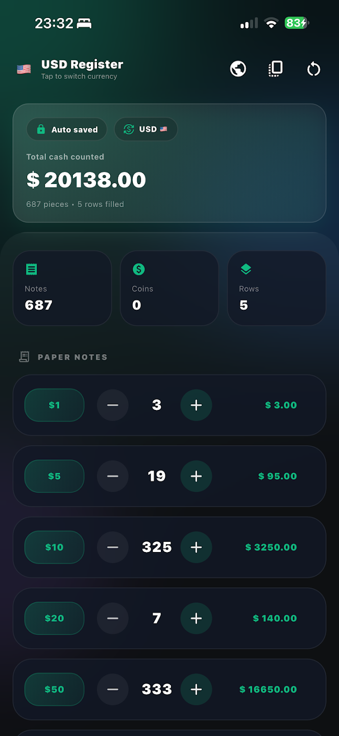 CashClose – Till Counter