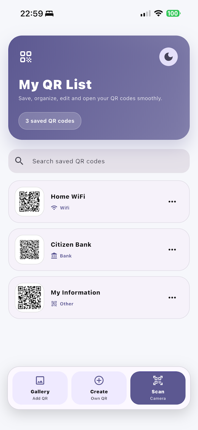 My QR List